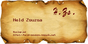 Held Zsuzsa névjegykártya